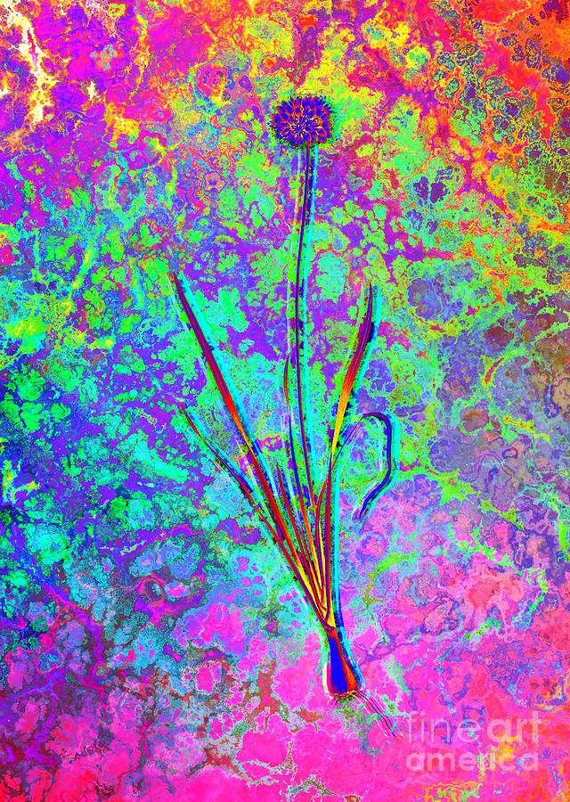 Acid Neon Mouse Garlic Botanical Art n.0355 Painting by Holy Rock Design
