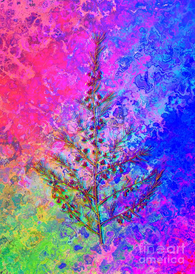 Acid Neon Sea Asparagus Botanical Art N.0797 Painting