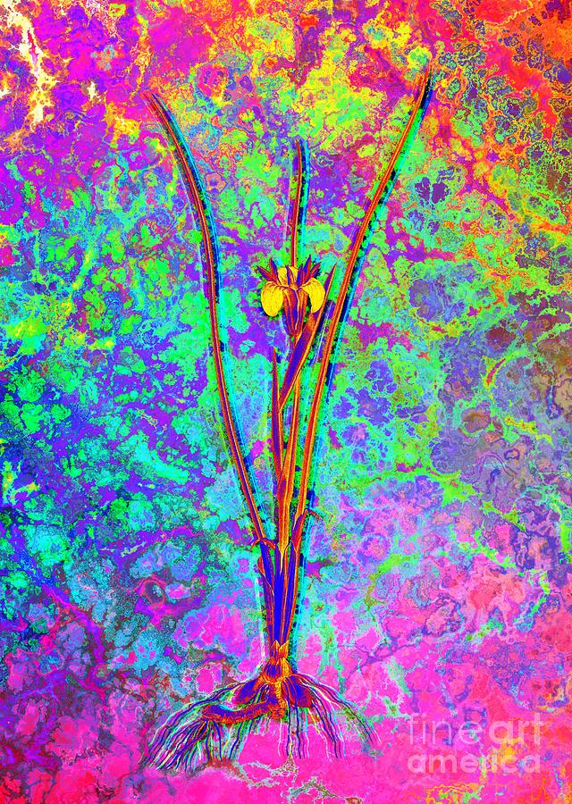 Acid Neon Snakes Head Botanical Art n.0323 Painting by Holy Rock Design