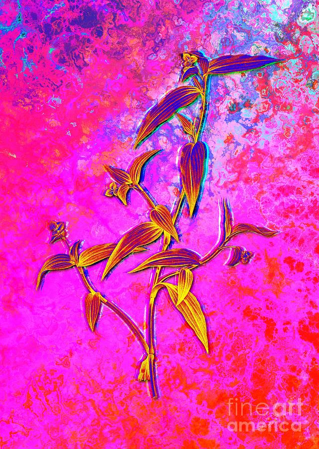 Acid Neon Tagblume Botanical Art N.0811 Painting