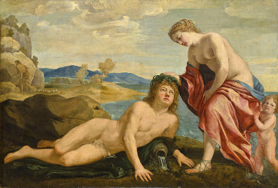 Acis and Galatea Painting by Attributed to Jean Mosnier