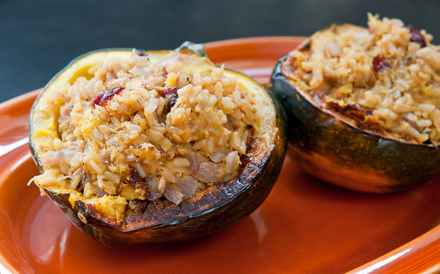 Acorn Squash Stuffed with Rice Photograph by JacobVanHouten