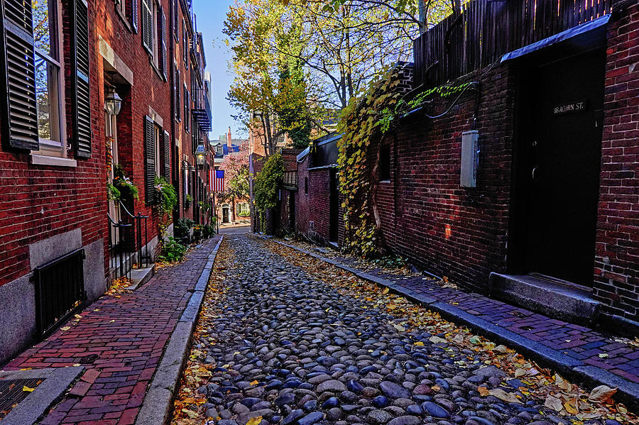 Acorn Street Fall Foliage Boston Massachusetts Photograph by Toby McGuire