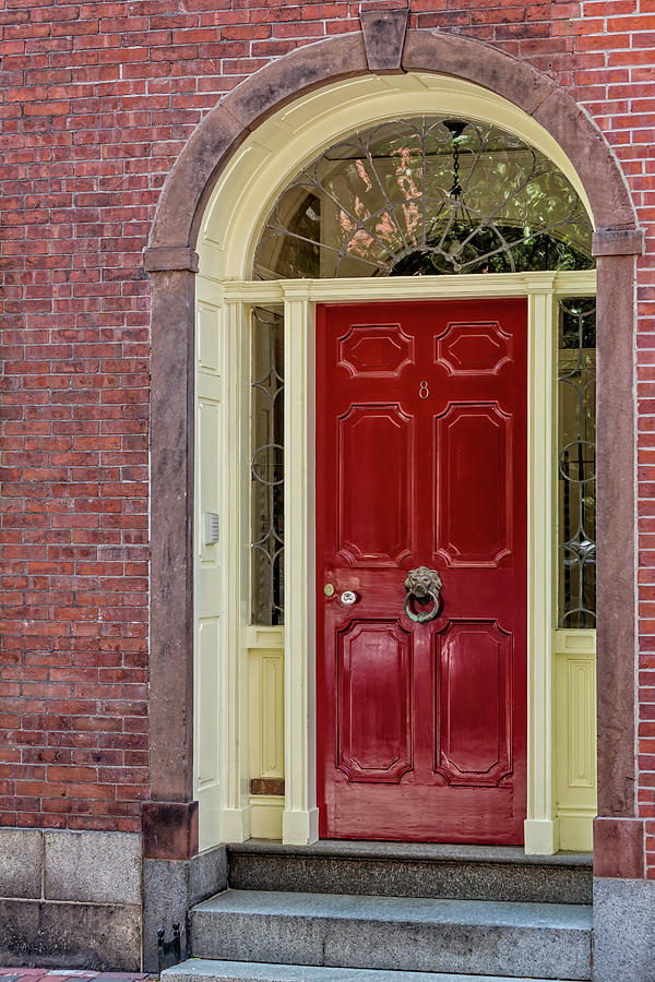 Acorn Street Red Door Photograph by Susan Candelario