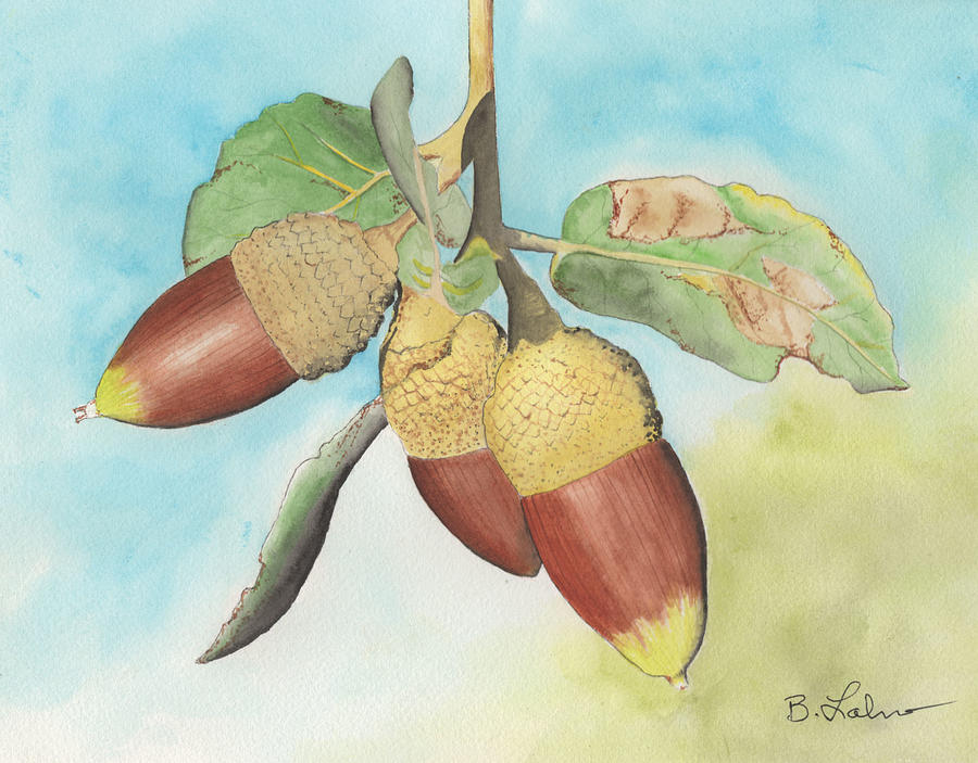 Acorns with Sky Painting by Bob Labno