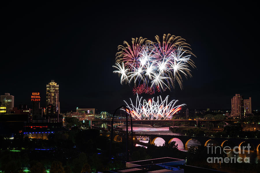 Acquatennial Fireworks 1 Photograph by Jim Schmidt MN