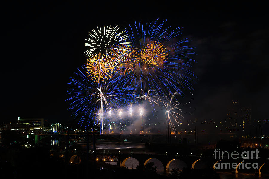 Acquatennial Fireworks 10 Photograph by Jim Schmidt MN
