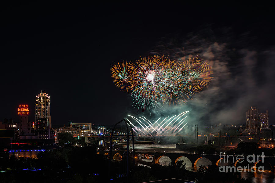 Acquatennial Fireworks 3 Photograph by Jim Schmidt MN