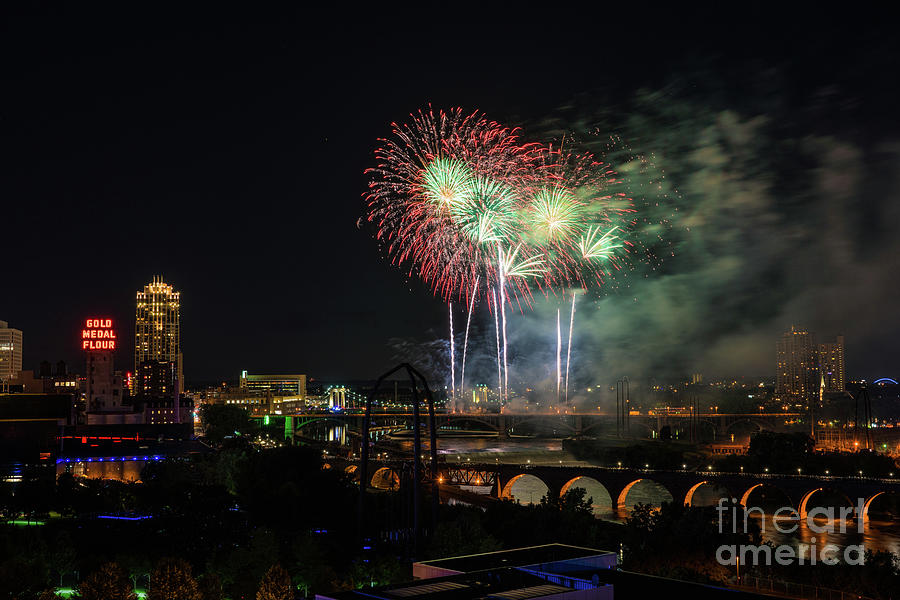 Acquatennial Fireworks 4 Photograph by Jim Schmidt MN