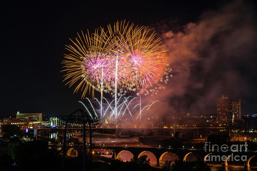 Acquatennial Fireworks 6 Photograph by Jim Schmidt MN