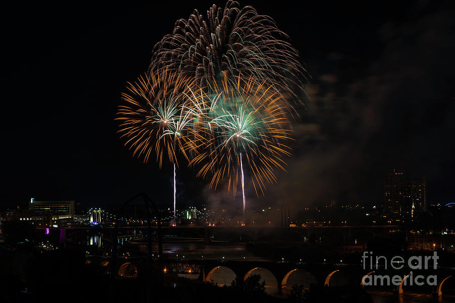 Acquatennial Fireworks 7 Photograph by Jim Schmidt MN