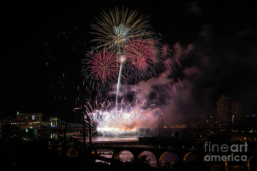 Acquatennial Fireworks 9 Photograph by Jim Schmidt MN