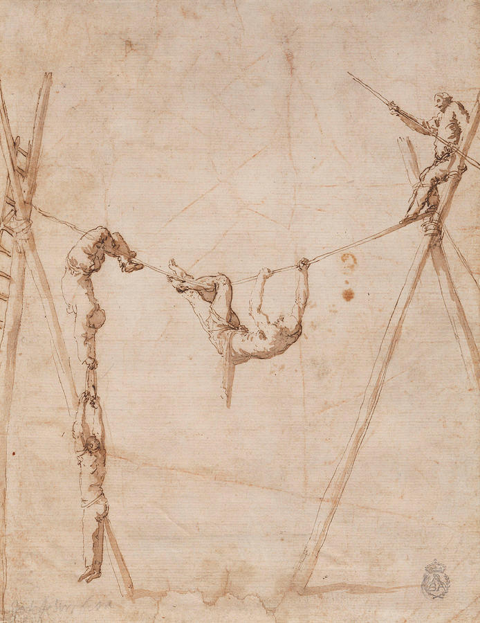 Jusepe De Ribera Painting - Acr  batas en la cuerda   by Jusepe de Ribera