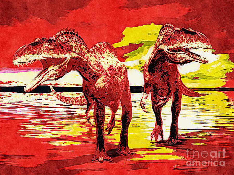 Acrocanthosaurus Dinosaur Digital Art 02 Digital Art by Douglas Brown