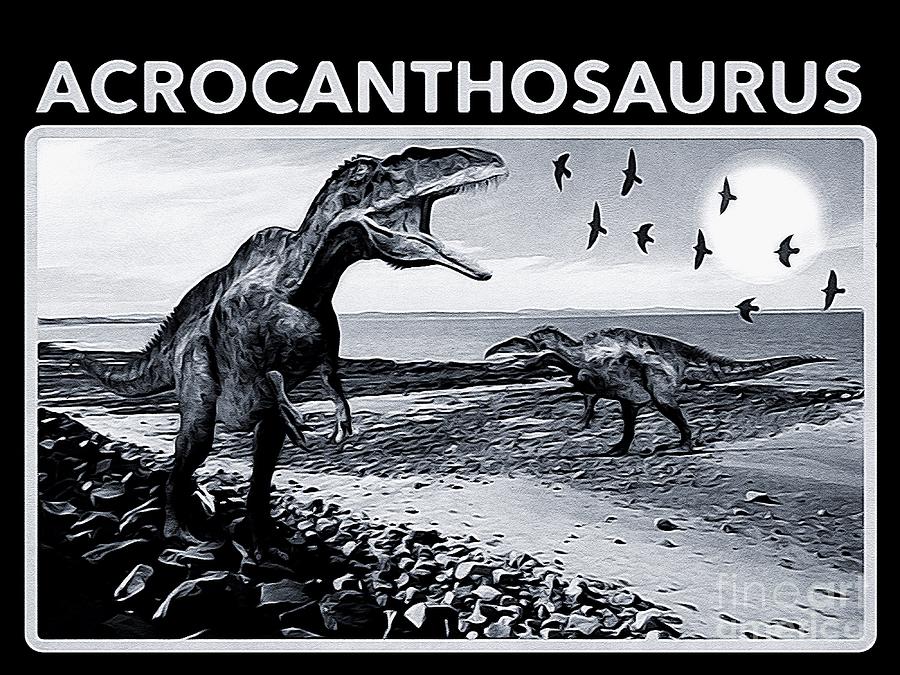 Acrocanthosaurus Dinosaur pr01 Digital Art by Douglas Brown