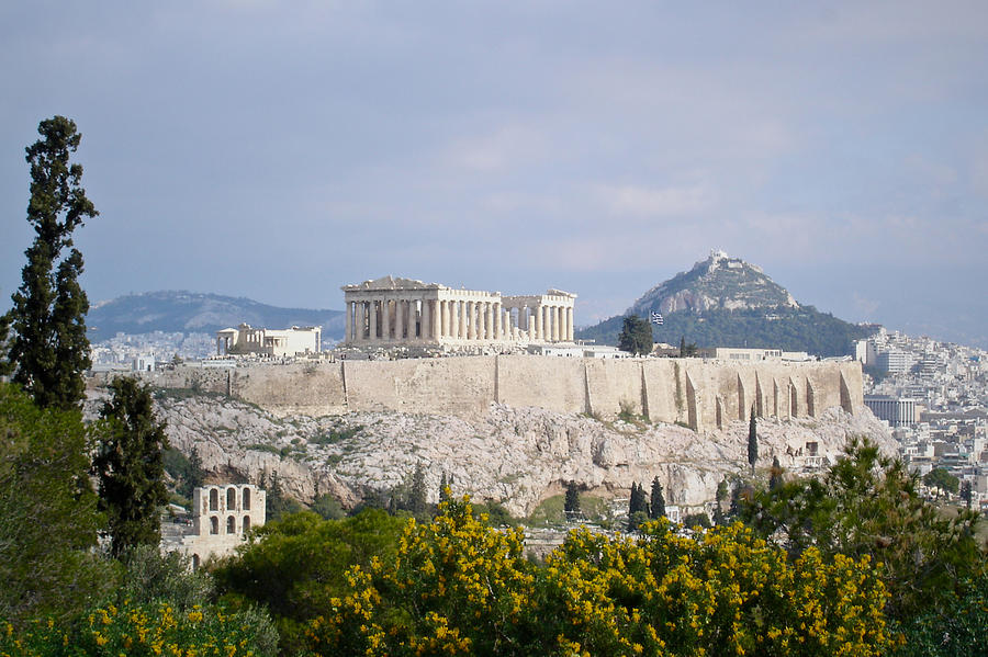 Acropolis and Likavittos from Hill of the Muses Photograph by Sean Hannon