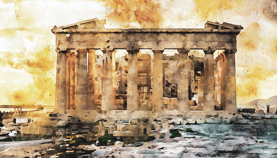Acropolis of Athens - 07 Painting by AM FineArtPrints