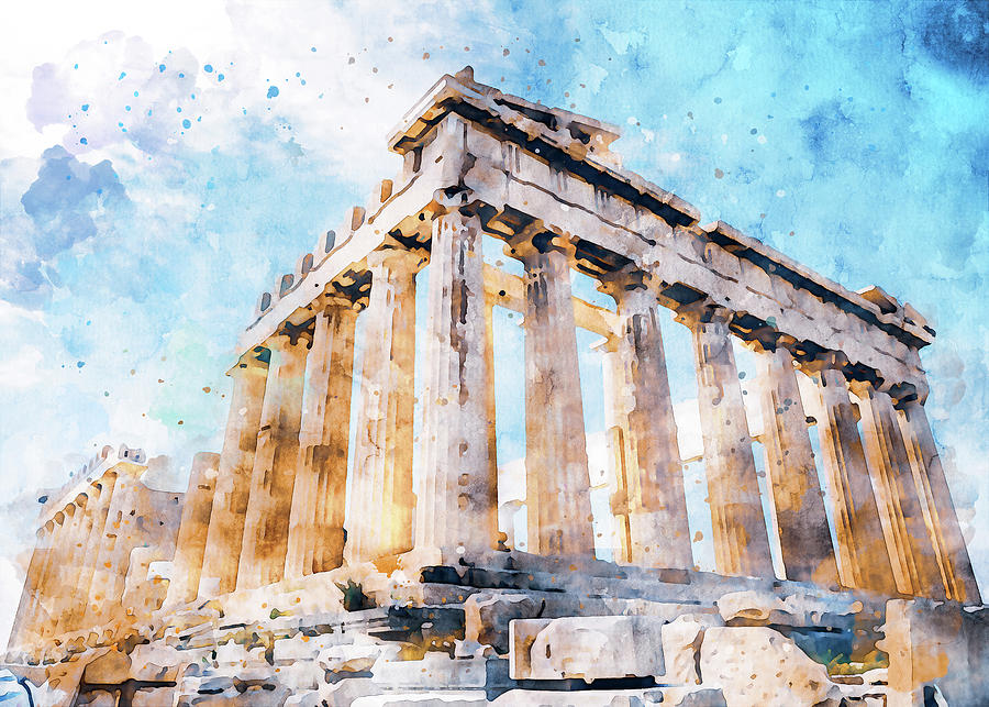 Acropolis of Athens - 09 Painting by AM FineArtPrints