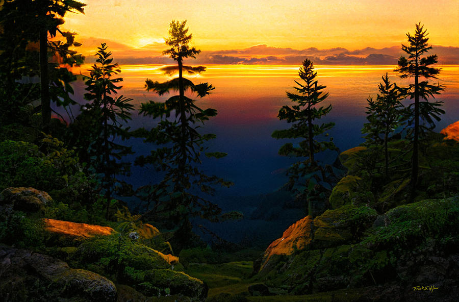 Across Lake Tahoe At Sunset D Mixed Media by Frank Wilson
