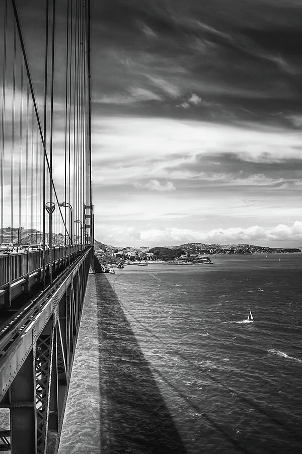 San Francisco Photograph - Across The Golden Gate Bridge San Francisco Black and White  by Carol Japp