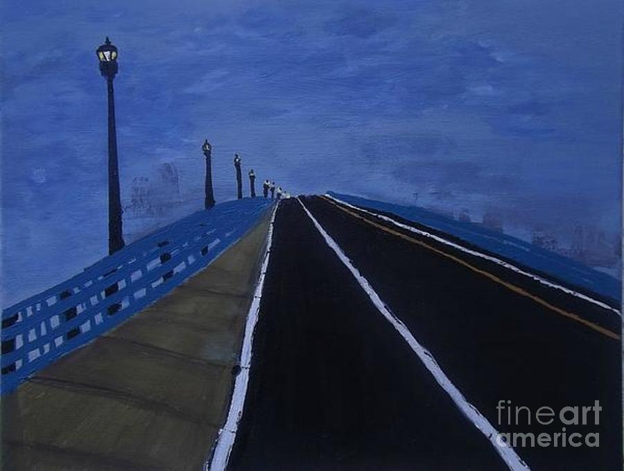 Across The Old Bridge Painting by Denise Morgan