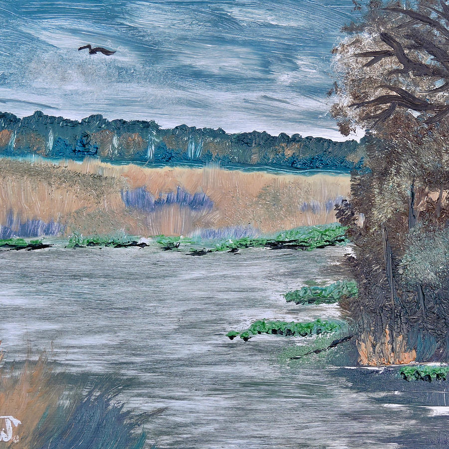 Across the Wetlands 2 Painting by Warren Thompson