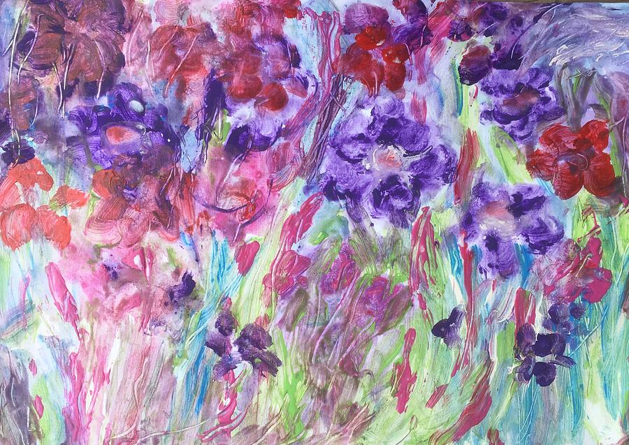 Acrylic Floral Garden Painting Painting by Phillip Jones