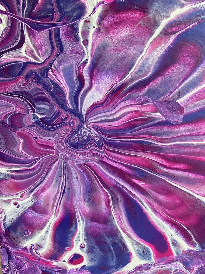 Acrylic Paint Pour Purple Spiral Painting by Noble Beacon Art - Pixels