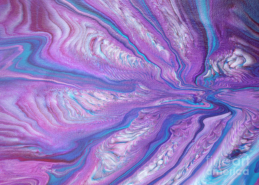 Abstract Painting - Acrylic Pour Amethyst Dreams by Elisabeth Lucas