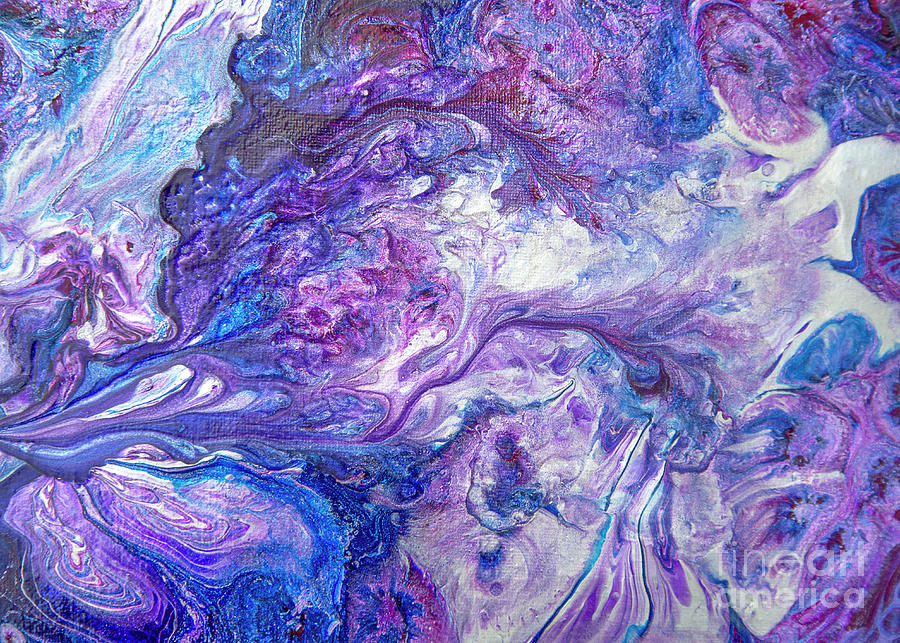 Acrylic Pour Painting - Acrylic Pour Amethyst Ocean by Elisabeth Lucas