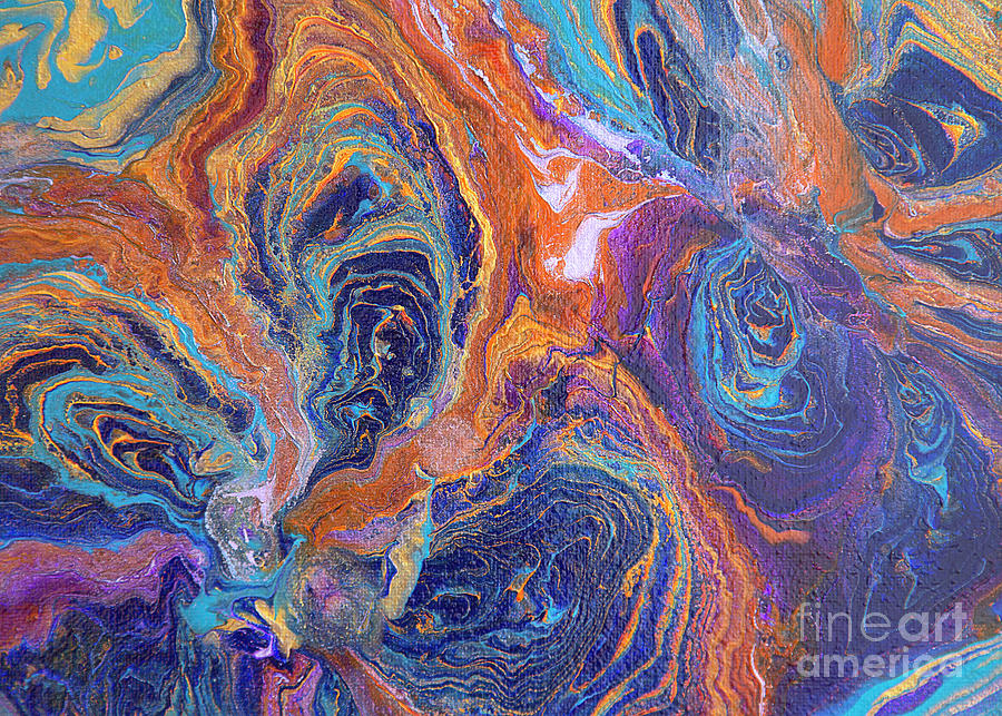 Space Painting - Acrylic Pour Eternal Galaxies by Elisabeth Lucas