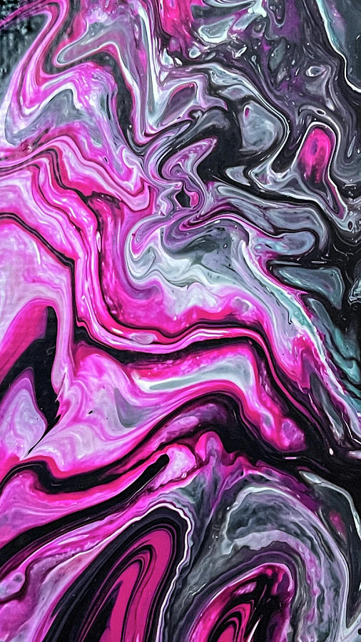 Abstract Painting - Acrylic Pouring Art Abstract Fluid Painting 02 by Matthias Hauser