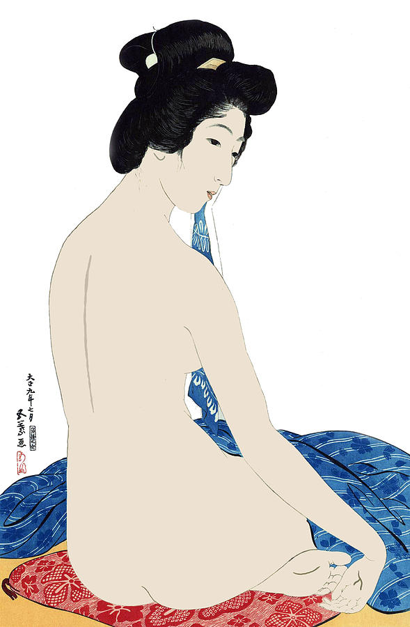 Act of a Yong Woman, Japanese Art Digital Art by Long Shot