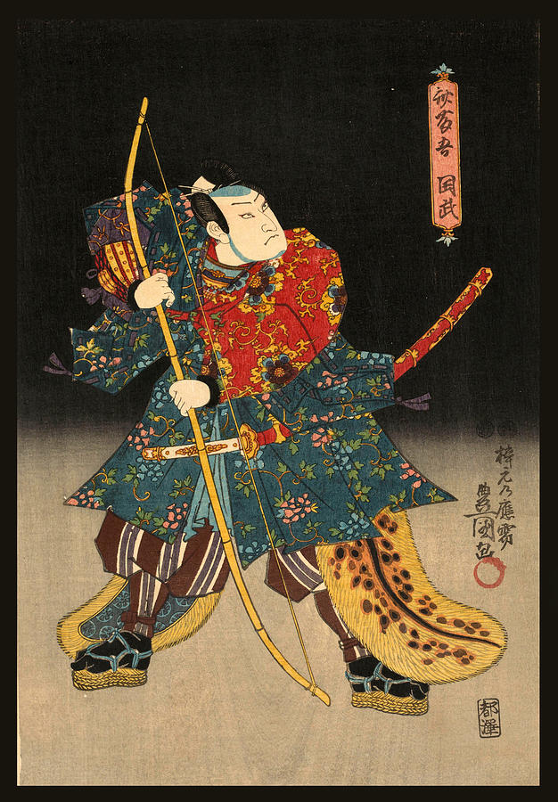 Actor as an archer Drawing by Utagawa Kunisada