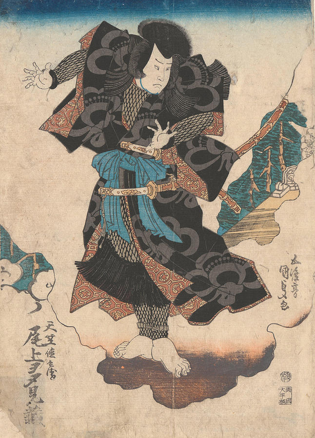 Actor Onoe Tamizo in the Role of Tenjuku Tokubei Painting by Kunisada ...