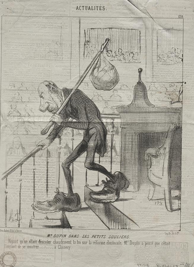 Actualities No. 128 Mr. Du pin in his little shoes 1850  Daumier  French, 1808 1879 Painting by MotionAge Designs