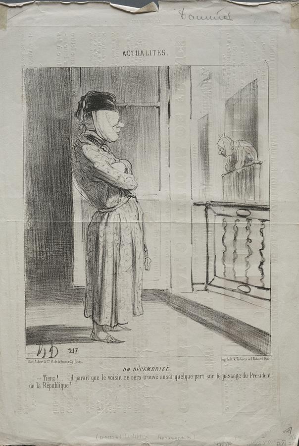 Actualities, plate 3 A Decemberist 1850 Honor  Daumier French, 1808 1879 Painting by MotionAge Designs
