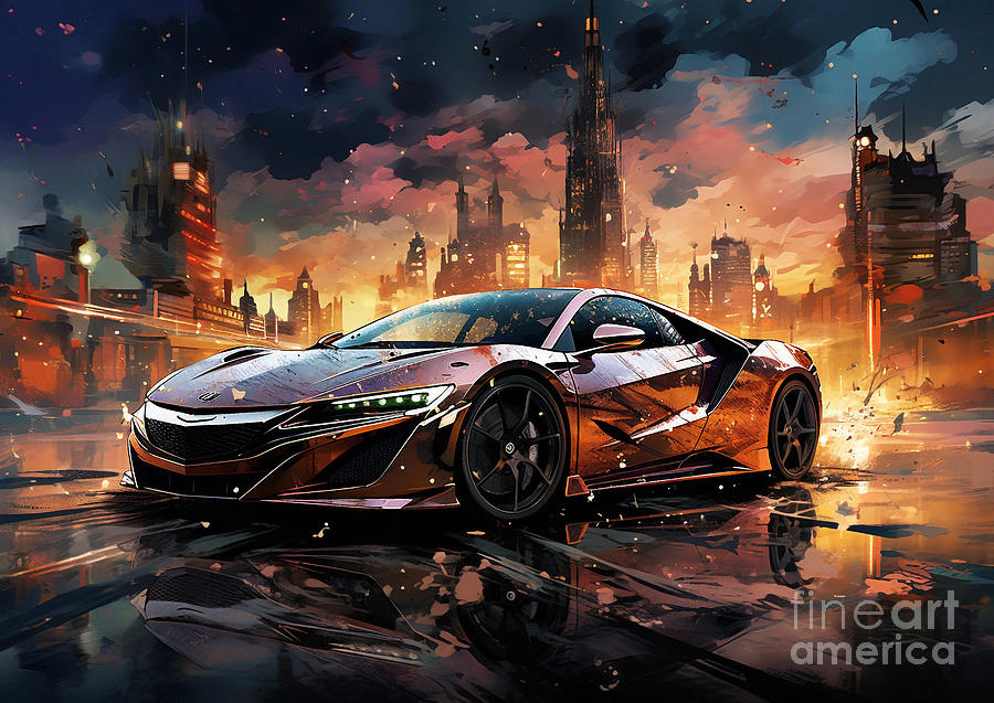 Acura NSX Type R 1 Auto Drawing by Destiney Sullivan - Fine Art America