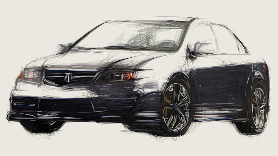 Acura TSX A Spec Concept Car Drawing Digital Art by CarsToon Concept