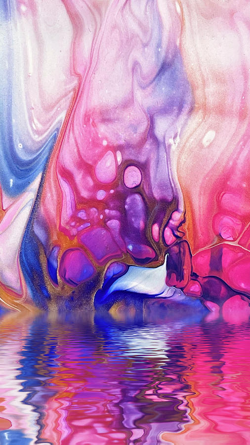 Acylic Fluid Art Water Reflection 01 Digital Art by Matthias Hauser