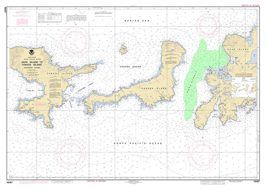 Adak Island To Tanaga Island Andreanof Islands Alaska, Noaa Chart 16467 