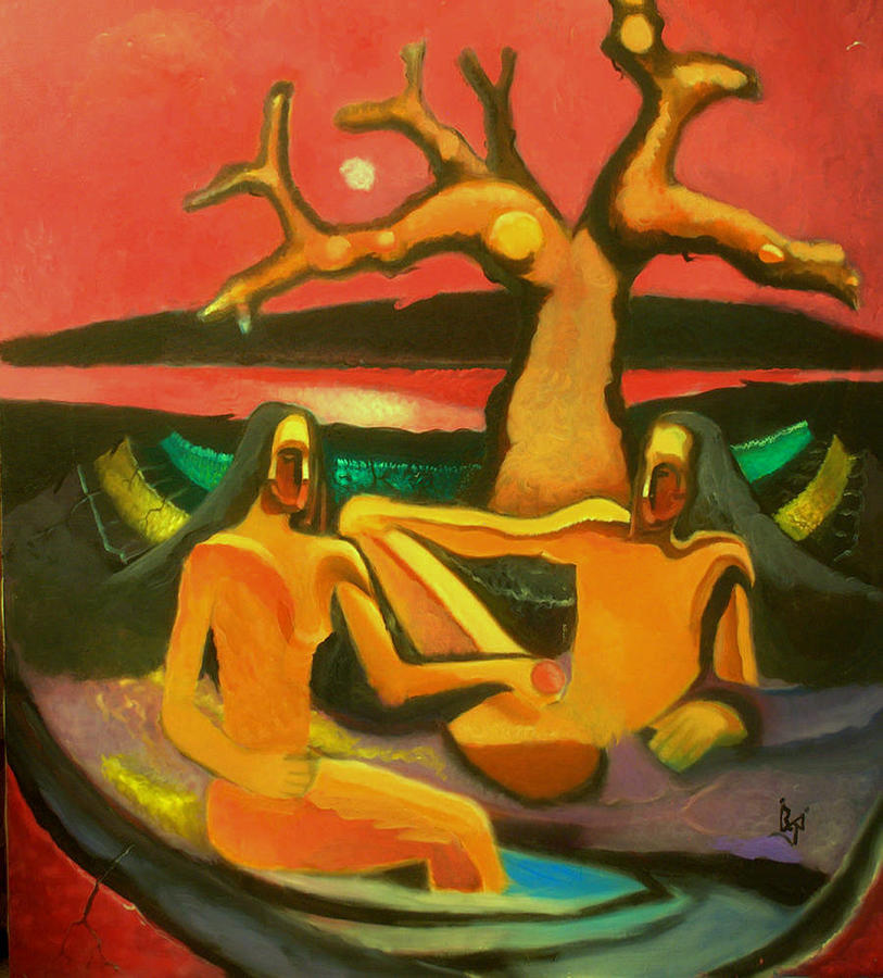Adam amd Eve Painting by Robert Brooks