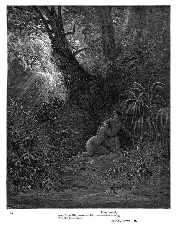 Adam and Eve 1885 Drawing by Thepalmer