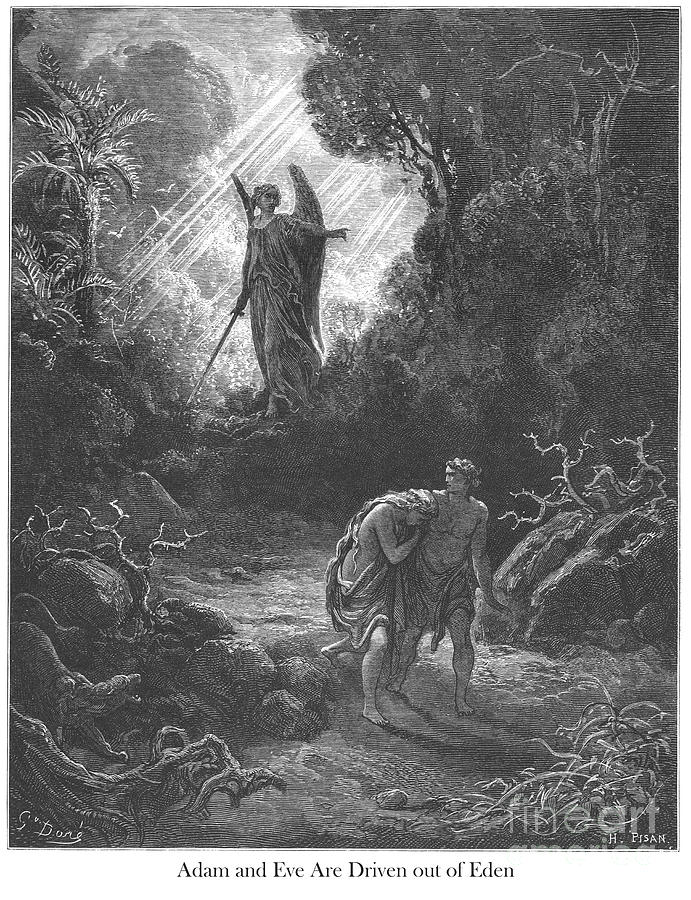 Adam and Eve Driven Out of Eden by Gustave Dore v1 Photograph by Historic illustrations