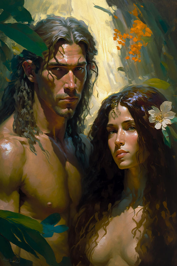 Adam and Eve Digital Art by Kai Saarto