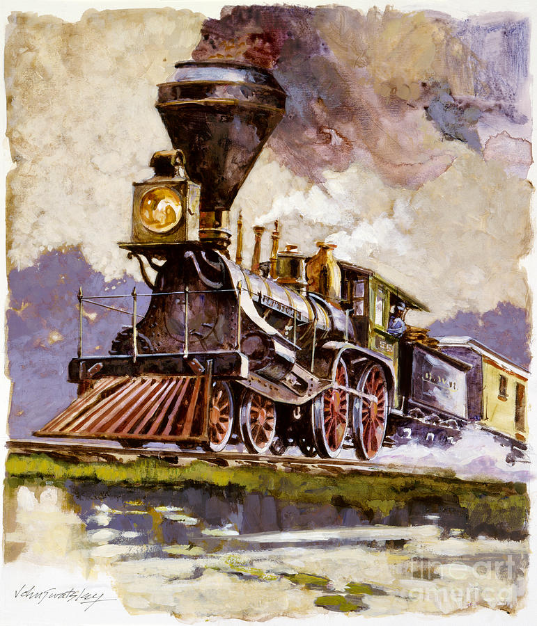 Adam Brown Locomotive Painting by John Swatsley