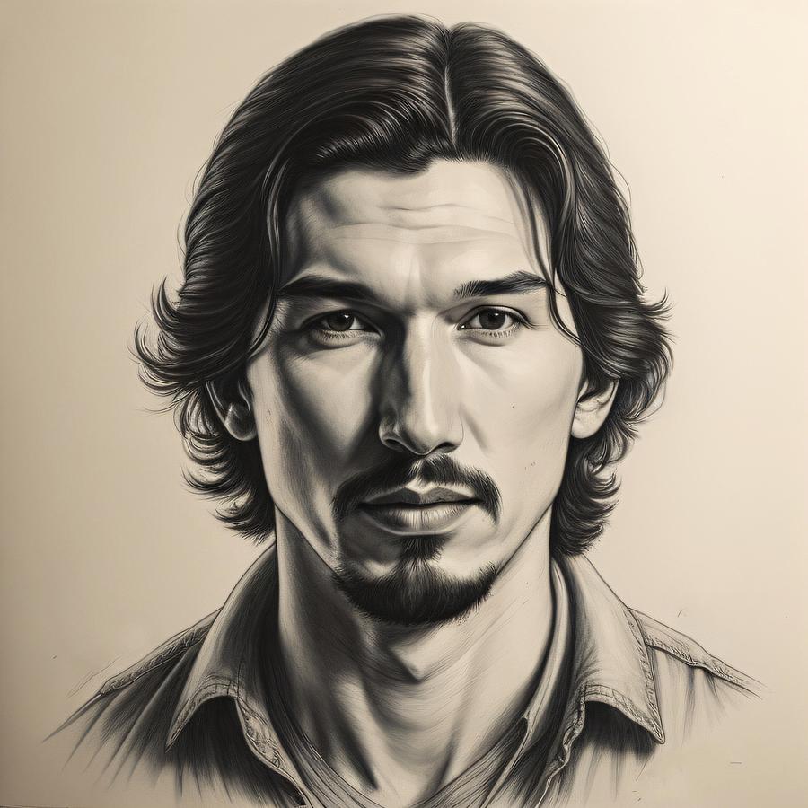 Adam Driver Sketch Digital Art by Bob Smerecki - Fine Art America