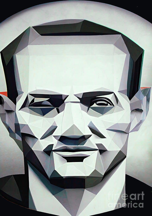 Criminal Adam -Eddie- Richetti geometric portrait Digital Art by Christina Fairhead