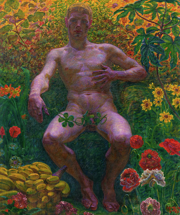 Adam in The Garden of Eden Painting by Kristian Zahrtmann