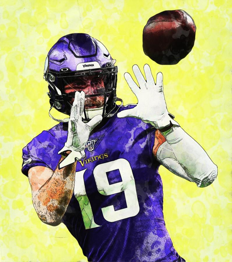 Adam Thielen Vikings WR Digital Art by Bob Smerecki | Fine Art America